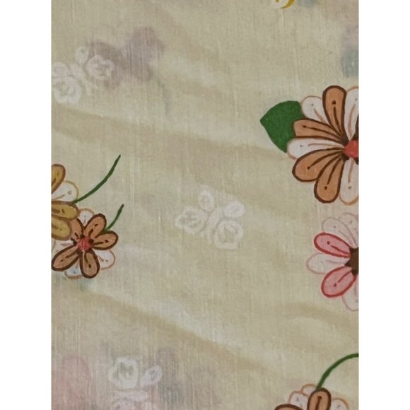 Vintage Thomaston Mills Double Full Flat Butterfly Sheet Cotton Floral Boho - Picture 4 of 9
